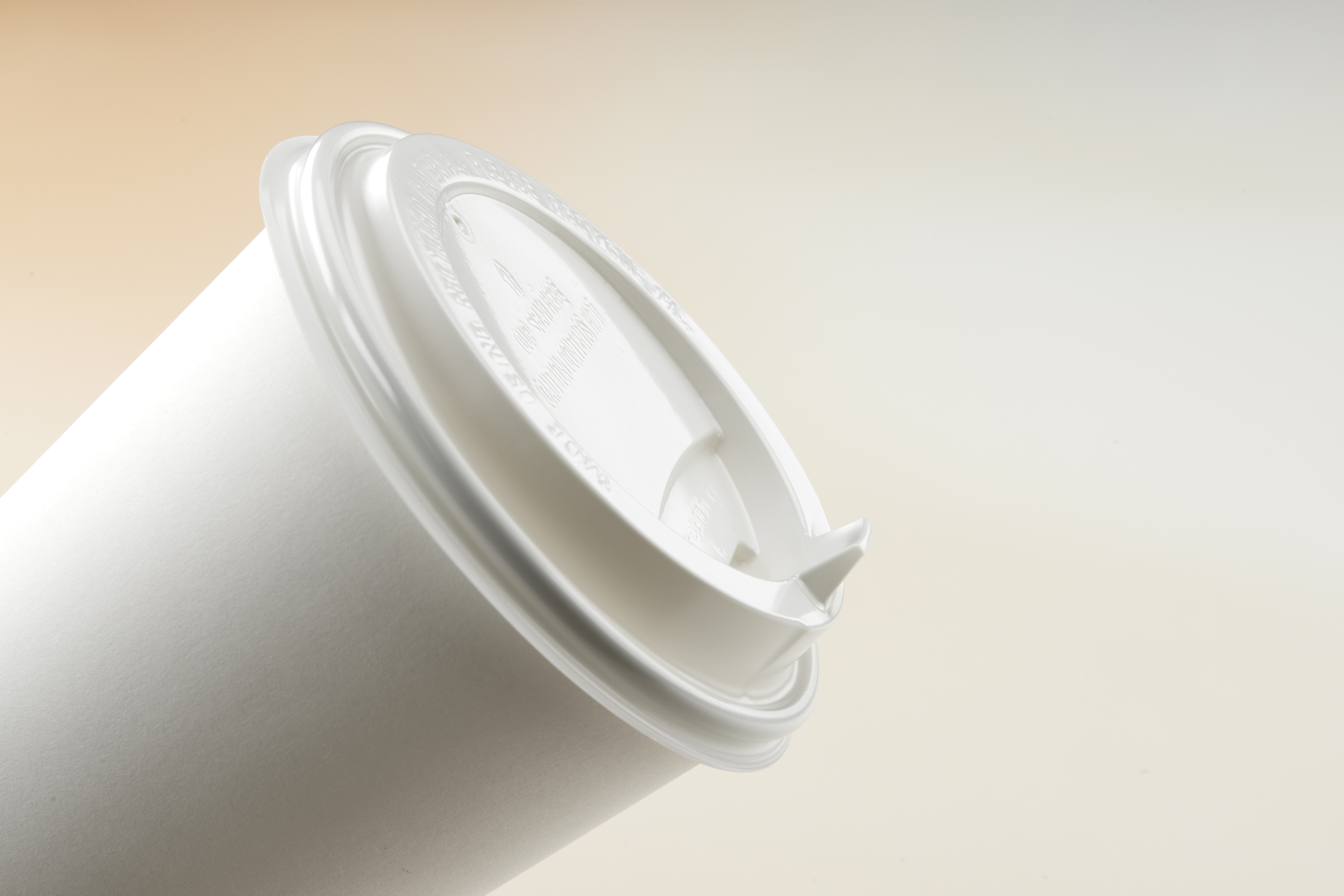 White PET hot cup lid